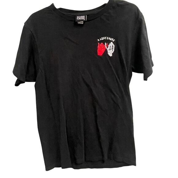 A Lost Cause Mens Medium Black Graphic Tee Pinky Swear If You Dare - Picture 1 of 4